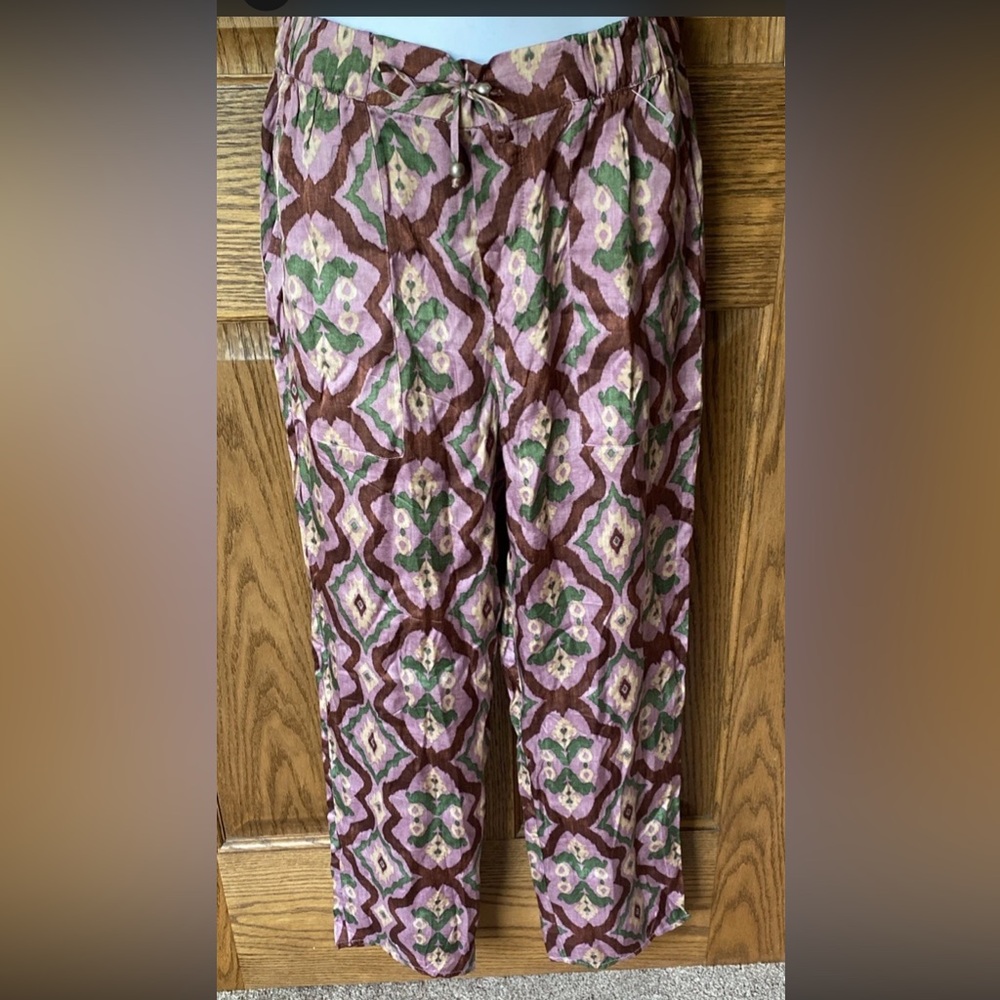 NWT Zara Satin Viscose Elastic Waist Drawstring Pants Size S.